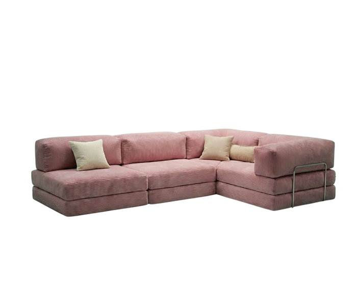 Atelier Del Sofa Sofá-Cama Esquinero Kanyon - Rosa